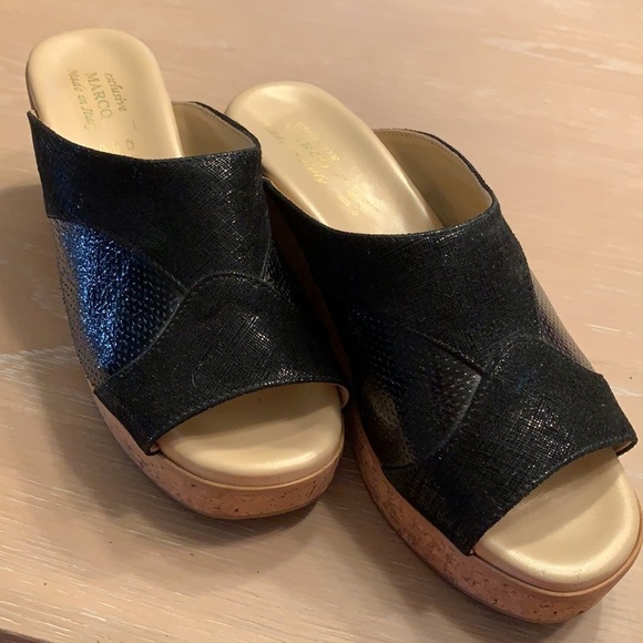 Women’s Schuhsalon Marco Italian platform open toe clogs Eu 40 US size 9.5 New - Picture 3 of 8